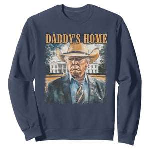 Trump Cowboy Sweatshirt Western Daddy's Home Take America Back Retro Throwback TS02 Navy Print Your Wear