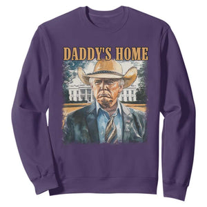 Trump Cowboy Sweatshirt Western Daddy's Home Take America Back Retro Throwback TS02 Purple Print Your Wear