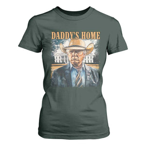 Trump Cowboy T Shirt For Women Western Daddy's Home Take America Back Retro Throwback TS02 Dark Forest Green Print Your Wear