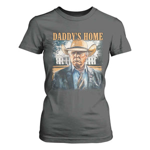 Trump Cowboy T Shirt For Women Western Daddy's Home Take America Back Retro Throwback TS02 Dark Heather Print Your Wear