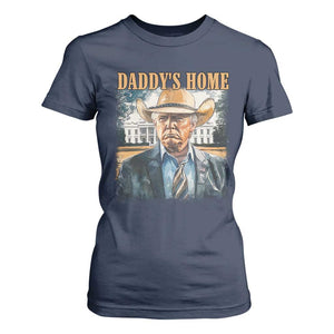 Trump Cowboy T Shirt For Women Western Daddy's Home Take America Back Retro Throwback TS02 Navy Print Your Wear