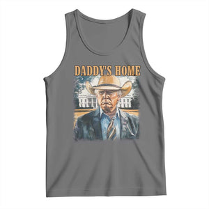 Trump Cowboy Tank Top Western Daddy's Home Take America Back Retro Throwback TS02 Black Heather Print Your Wear