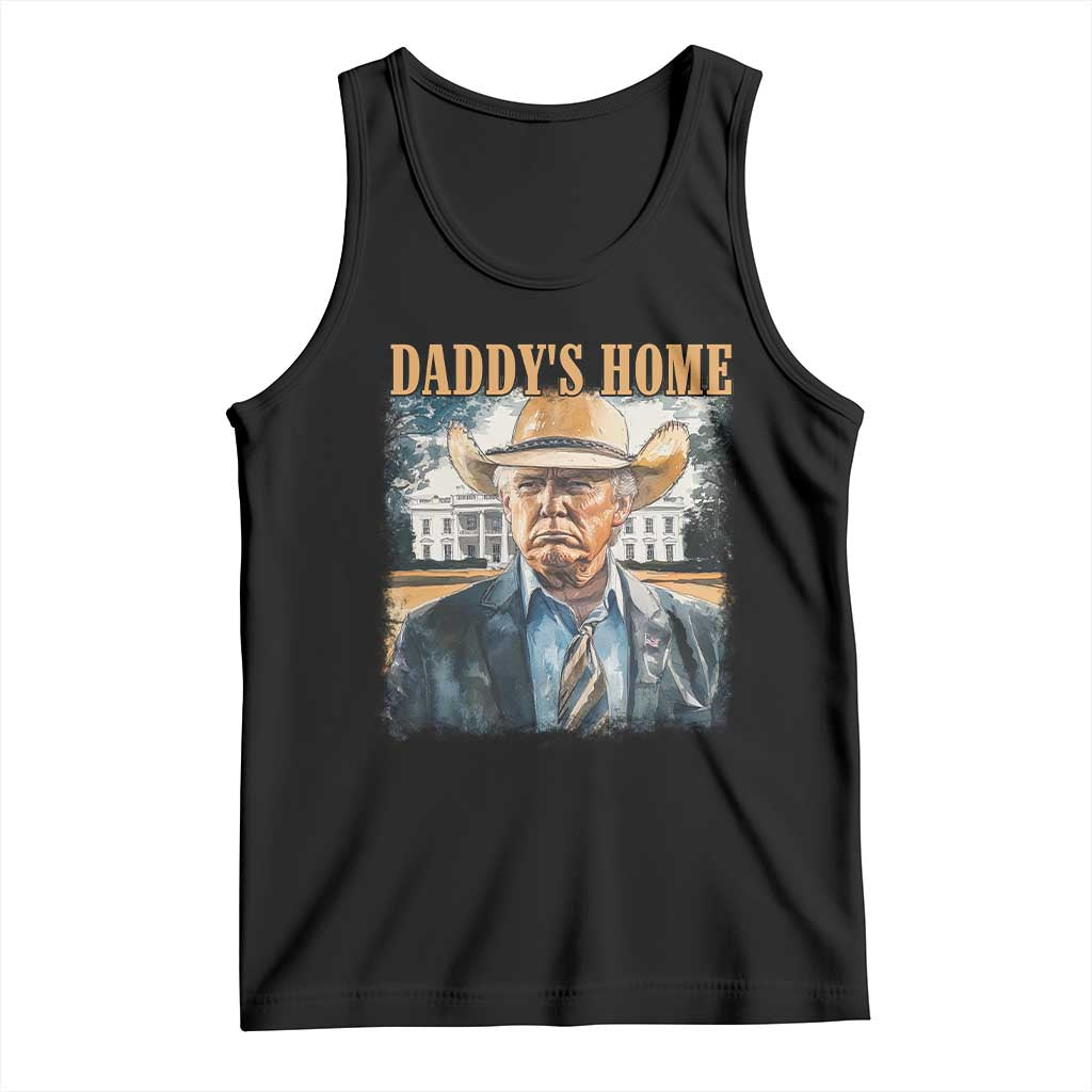 Trump Cowboy Tank Top Western Daddy's Home Take America Back Retro Throwback TS02 Black Print Your Wear