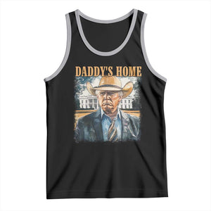 Trump Cowboy Tank Top Western Daddy's Home Take America Back Retro Throwback TS02 Black Athletic Heather Print Your Wear