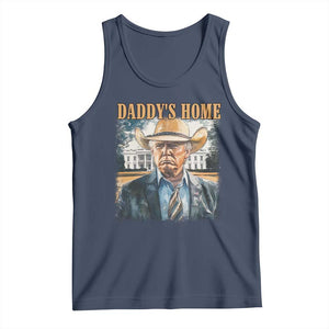 Trump Cowboy Tank Top Western Daddy's Home Take America Back Retro Throwback TS02 Navy Print Your Wear