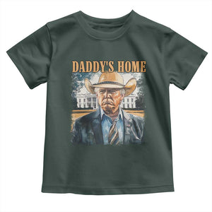 Trump Cowboy Toddler T Shirt Western Daddy's Home Take America Back Retro Throwback TS02 Dark Forest Green Print Your Wear