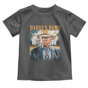 Trump Cowboy Toddler T Shirt Western Daddy's Home Take America Back Retro Throwback TS02 Dark Heather Print Your Wear