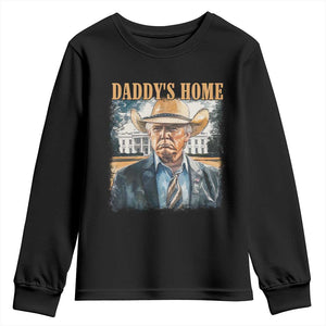 Trump Cowboy Youth Sweatshirt Western Daddy's Home Take America Back Retro Throwback TS02 Black Print Your Wear