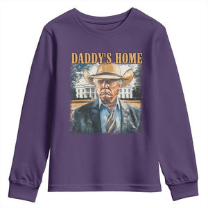 Trump Cowboy Youth Sweatshirt Western Daddy's Home Take America Back Retro Throwback TS02 Purple Print Your Wear