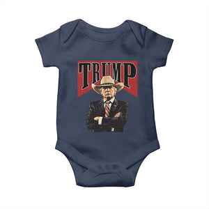 Trump Cowboy Baby Onesie Western Daddy Take America Back Retro TS02 Navy Print Your Wear