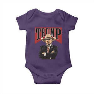 Trump Cowboy Baby Onesie Western Daddy Take America Back Retro TS02 Purple Print Your Wear