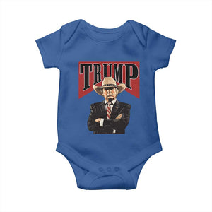 Trump Cowboy Baby Onesie Western Daddy Take America Back Retro TS02 Royal Blue Print Your Wear