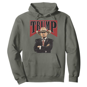 Trump Cowboy Hoodie Western Daddy Take America Back Retro TS02 Military Green Print Your Wear