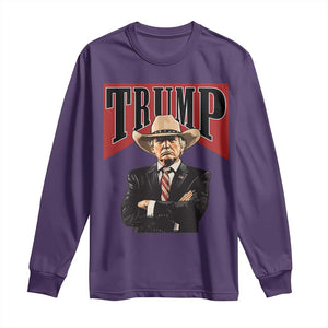 Trump Cowboy Long Sleeve Shirt Western Daddy Take America Back Retro TS02 Purple Print Your Wear