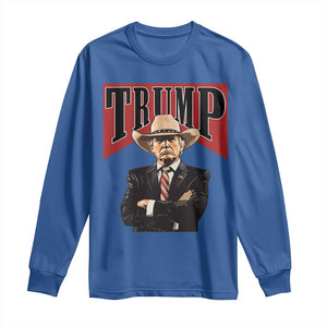 Trump Cowboy Long Sleeve Shirt Western Daddy Take America Back Retro TS02 Royal Blue Print Your Wear