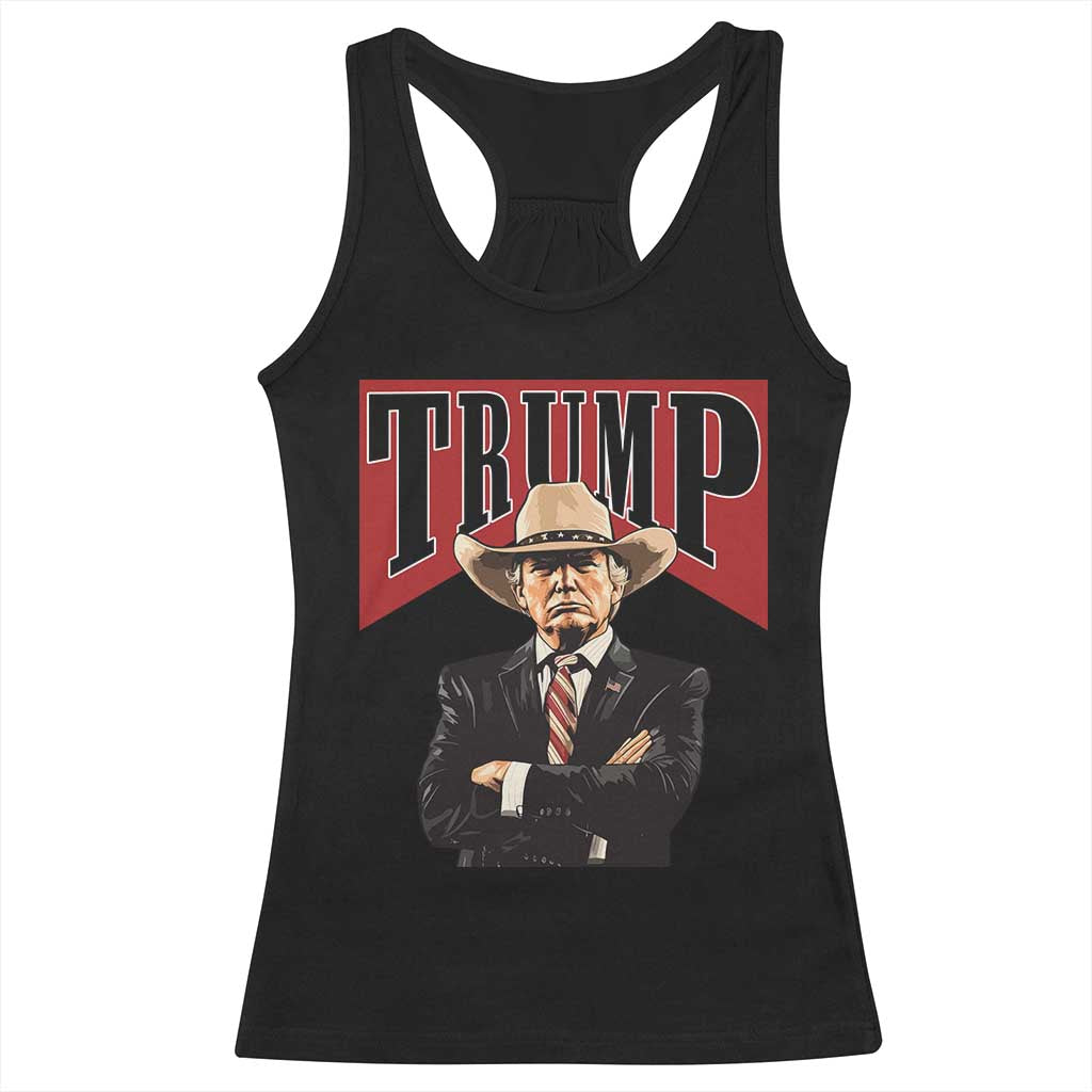 Trump Cowboy Racerback Tank Top Western Daddy Take America Back Retro TS02 Black Print Your Wear