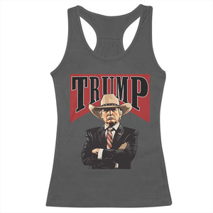 Trump Cowboy Racerback Tank Top Western Daddy Take America Back Retro TS02 Dark Heather Print Your Wear