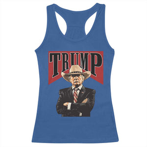 Trump Cowboy Racerback Tank Top Western Daddy Take America Back Retro TS02 Royal Blue Print Your Wear