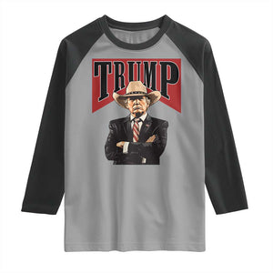 Trump Cowboy Raglan Shirt Western Daddy Take America Back Retro TS02 Sport Gray Black Print Your Wear