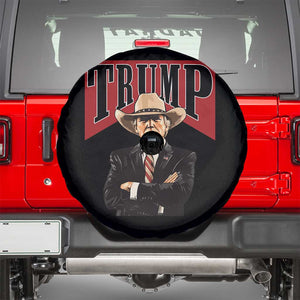 Trump Cowboy Spare Tire Cover Western Daddy Take America Back Retro TS02 Black Print Your Wear