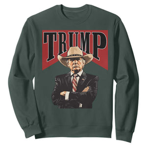 Trump Cowboy Sweatshirt Western Daddy Take America Back Retro TS02 Dark Forest Green Print Your Wear