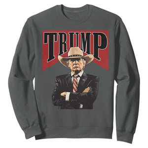 Trump Cowboy Sweatshirt Western Daddy Take America Back Retro TS02 Dark Heather Print Your Wear