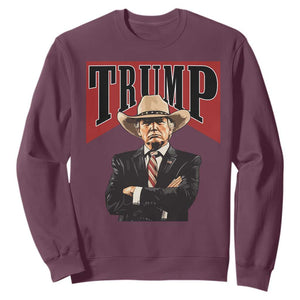 Trump Cowboy Sweatshirt Western Daddy Take America Back Retro TS02 Maroon Print Your Wear