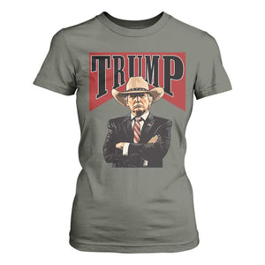 Trump Cowboy T Shirt For Women Western Daddy Take America Back Retro TS02 Military Green Print Your Wear