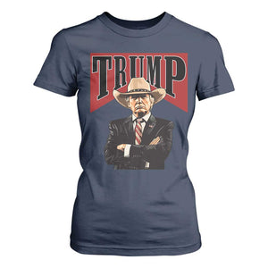 Trump Cowboy T Shirt For Women Western Daddy Take America Back Retro TS02 Navy Print Your Wear