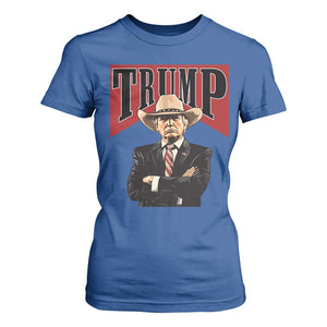 Trump Cowboy T Shirt For Women Western Daddy Take America Back Retro TS02 Royal Blue Print Your Wear