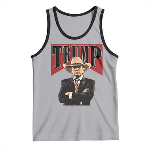 Trump Cowboy Tank Top Western Daddy Take America Back Retro TS02 Athletic Heather Black Print Your Wear