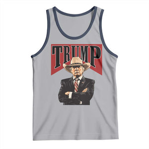 Trump Cowboy Tank Top Western Daddy Take America Back Retro TS02 Athletic Heather Navy Print Your Wear