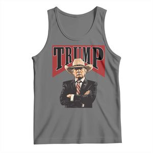 Trump Cowboy Tank Top Western Daddy Take America Back Retro TS02 Black Heather Print Your Wear