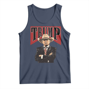 Trump Cowboy Tank Top Western Daddy Take America Back Retro TS02 Navy Print Your Wear