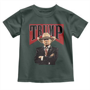 Trump Cowboy Toddler T Shirt Western Daddy Take America Back Retro TS02 Dark Forest Green Print Your Wear