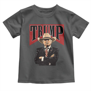 Trump Cowboy Toddler T Shirt Western Daddy Take America Back Retro TS02 Dark Heather Print Your Wear