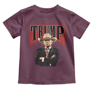 Trump Cowboy Toddler T Shirt Western Daddy Take America Back Retro TS02 Maroon Print Your Wear