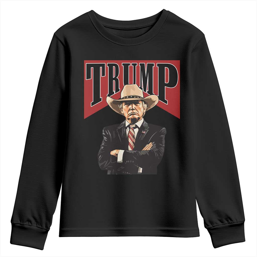 Trump Cowboy Youth Sweatshirt Western Daddy Take America Back Retro TS02 Black Print Your Wear