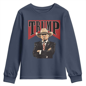 Trump Cowboy Youth Sweatshirt Western Daddy Take America Back Retro TS02 Navy Print Your Wear