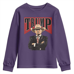 Trump Cowboy Youth Sweatshirt Western Daddy Take America Back Retro TS02 Purple Print Your Wear