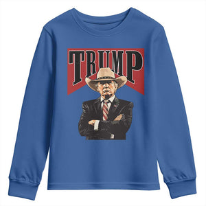 Trump Cowboy Youth Sweatshirt Western Daddy Take America Back Retro TS02 Royal Blue Print Your Wear