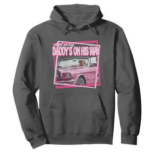 Trump Won 2024 Hoodie Dont Worry Daddy's On His Way Funny Pink TS02 Dark Heather Print Your Wear