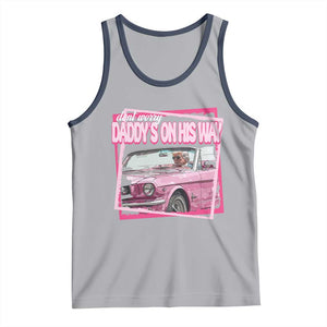 Trump Won 2024 Tank Top Dont Worry Daddy's On His Way Funny Pink TS02 Athletic Heather Navy Print Your Wear