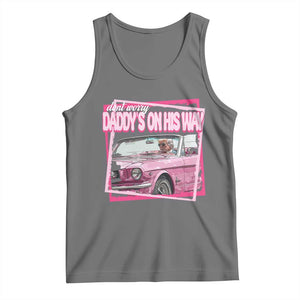 Trump Won 2024 Tank Top Dont Worry Daddy's On His Way Funny Pink TS02 Black Heather Print Your Wear