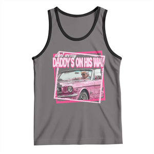 Trump Won 2024 Tank Top Dont Worry Daddy's On His Way Funny Pink TS02 Deep Heather Black Print Your Wear