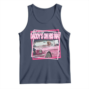 Trump Won 2024 Tank Top Dont Worry Daddy's On His Way Funny Pink TS02 Navy Print Your Wear