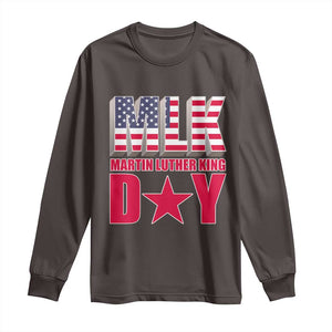 MLK Day Long Sleeve Shirt Martin Luther King Jr American Civil Rights Leader TS02 Dark Chocolate Print Your Wear