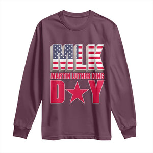 MLK Day Long Sleeve Shirt Martin Luther King Jr American Civil Rights Leader TS02 Maroon Print Your Wear