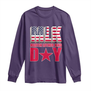 MLK Day Long Sleeve Shirt Martin Luther King Jr American Civil Rights Leader TS02 Purple Print Your Wear