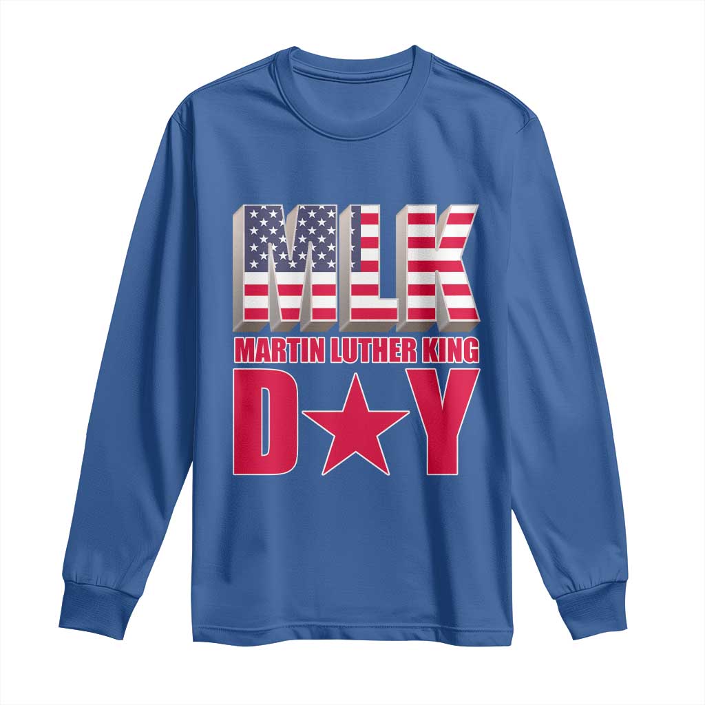 MLK Day Long Sleeve Shirt Martin Luther King Jr American Civil Rights Leader TS02 Royal Blue Print Your Wear